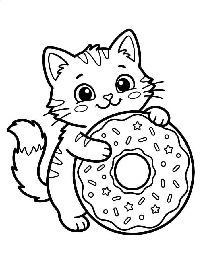 Anak Kucing dengan Donat