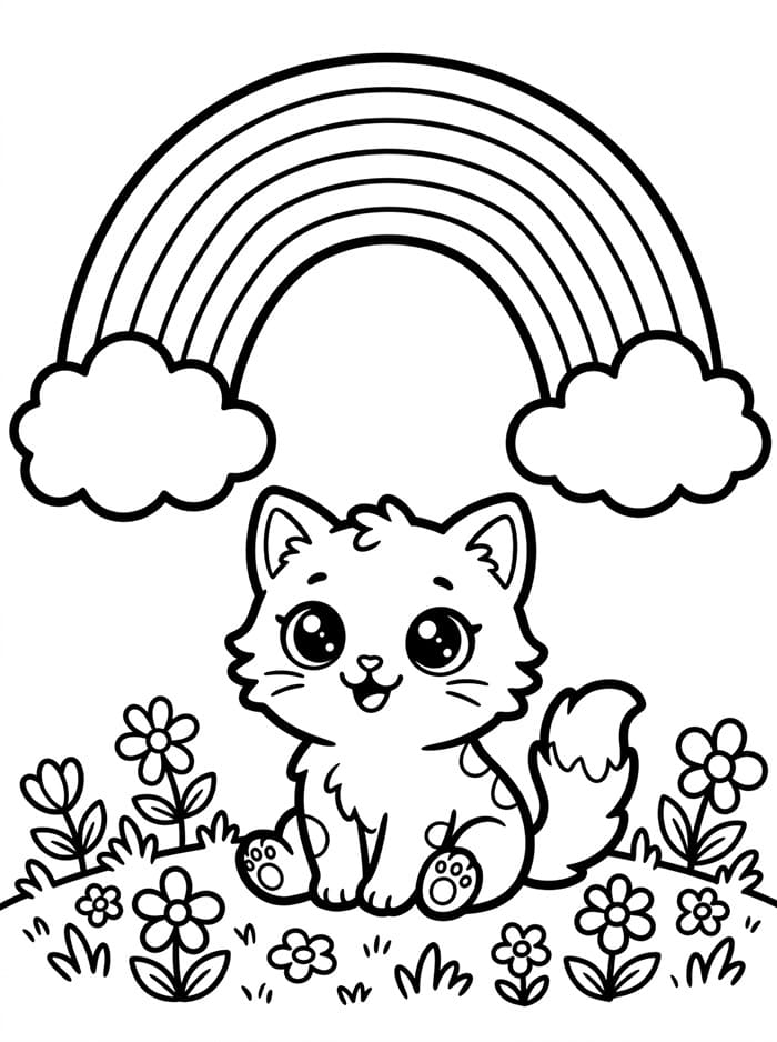 Anak Kucing di Bawah Pelangi