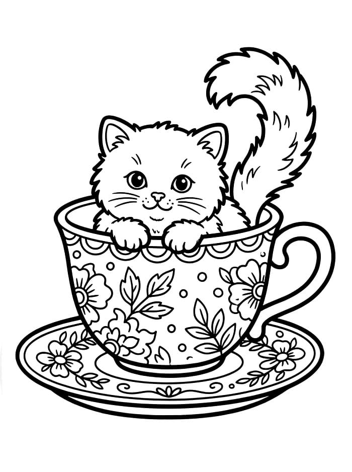 Anak Kucing di Cangkir Teh