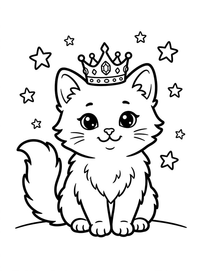 Anak Kucing Memakai Mahkota