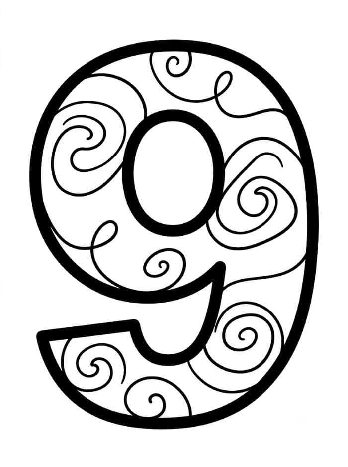 Angka 9 dengan Spiral