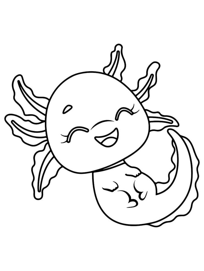 Axolotl bebas yang bahagia