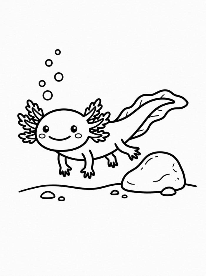 Axolotl dan batu