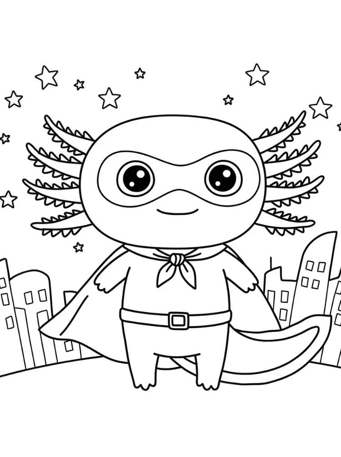 Axolotl superhero