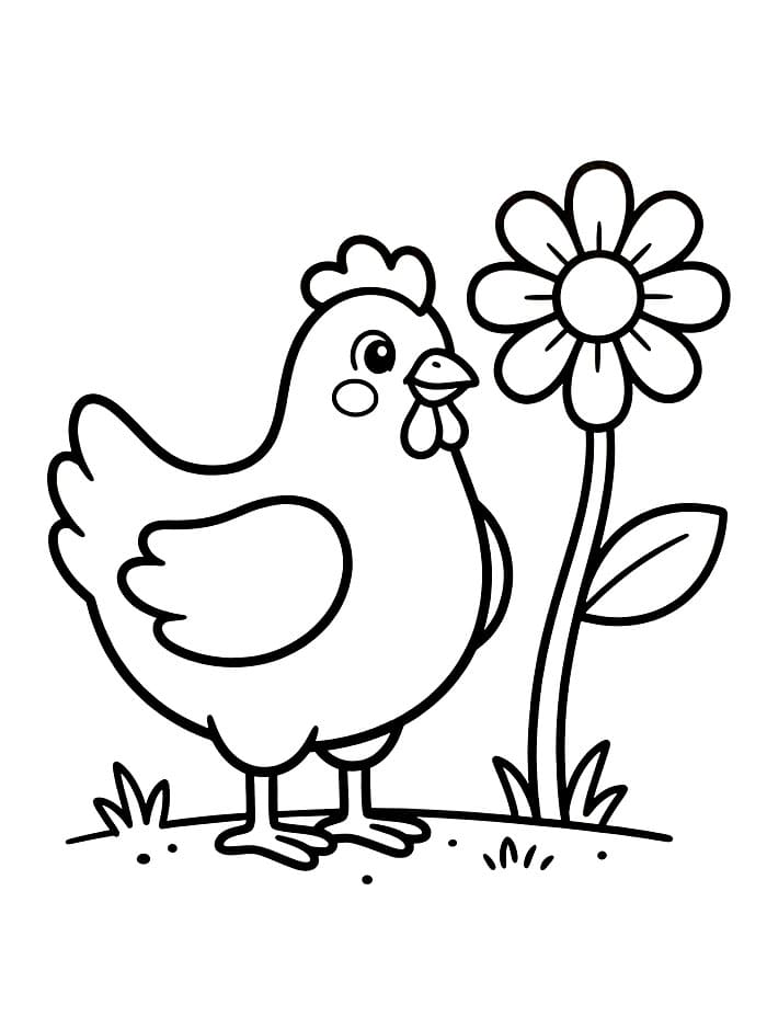 Ayam Betina dan Bunga
