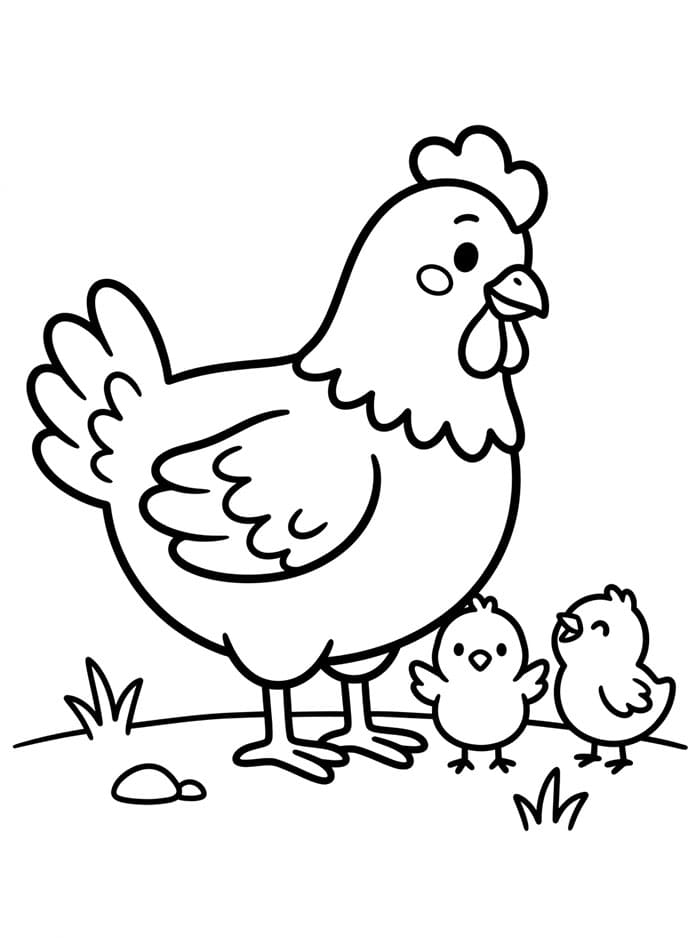 Ayam Betina dan Dua Anak Ayam