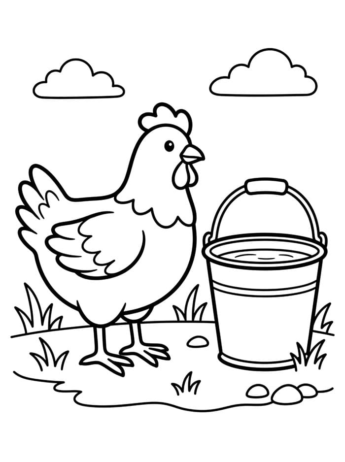 Ayam Betina dan Ember Air