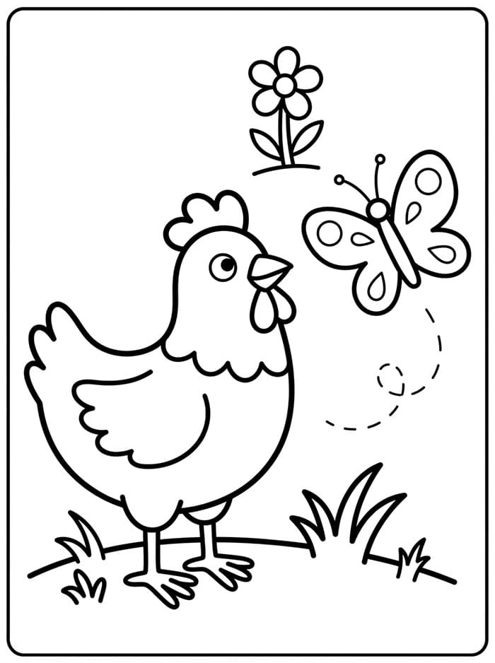 Ayam Betina dan Kupu-kupu