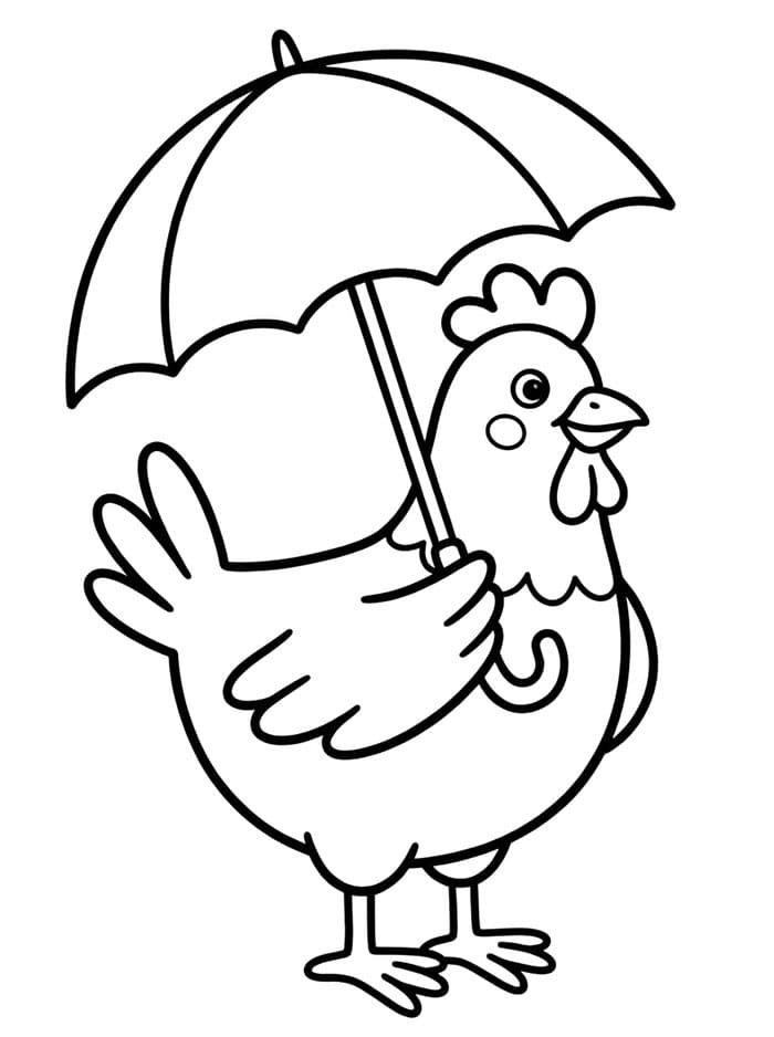 Ayam Betina dengan Payung