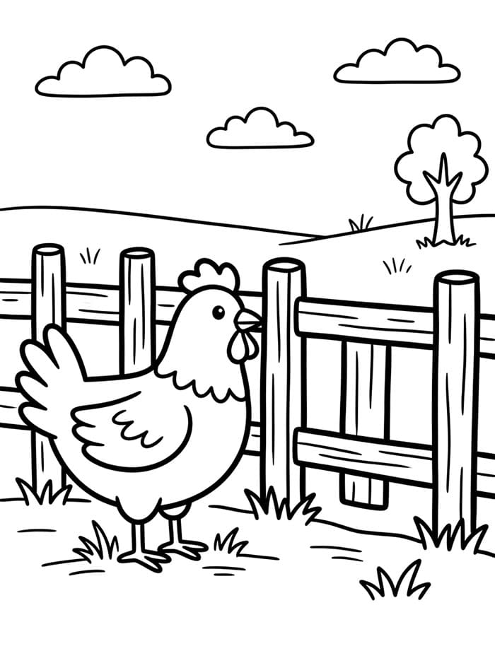 Ayam Betina di Samping Pagar