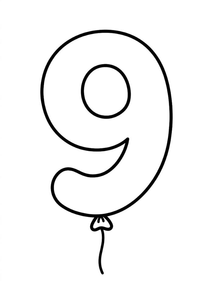 Balon Angka 9