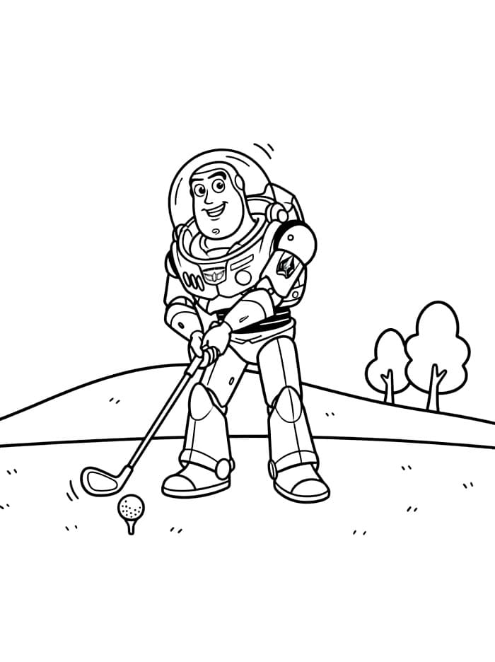 Buzz Lightyear bermain golf