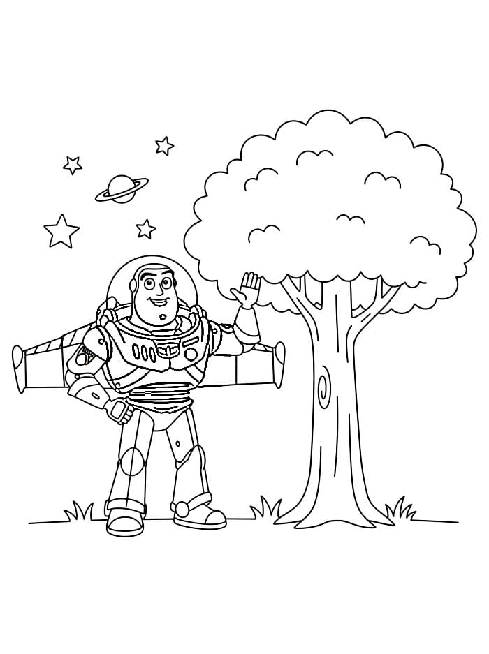 Buzz Lightyear dan pohon