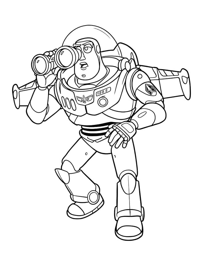 Buzz Lightyear dengan teropong