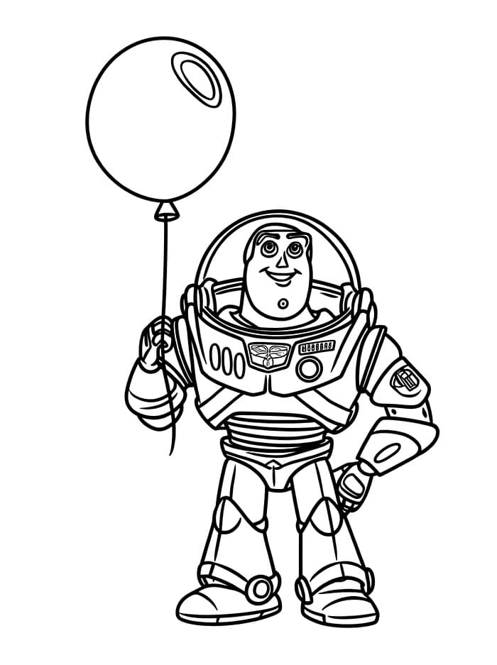 Buzz Lightyear memegang balon