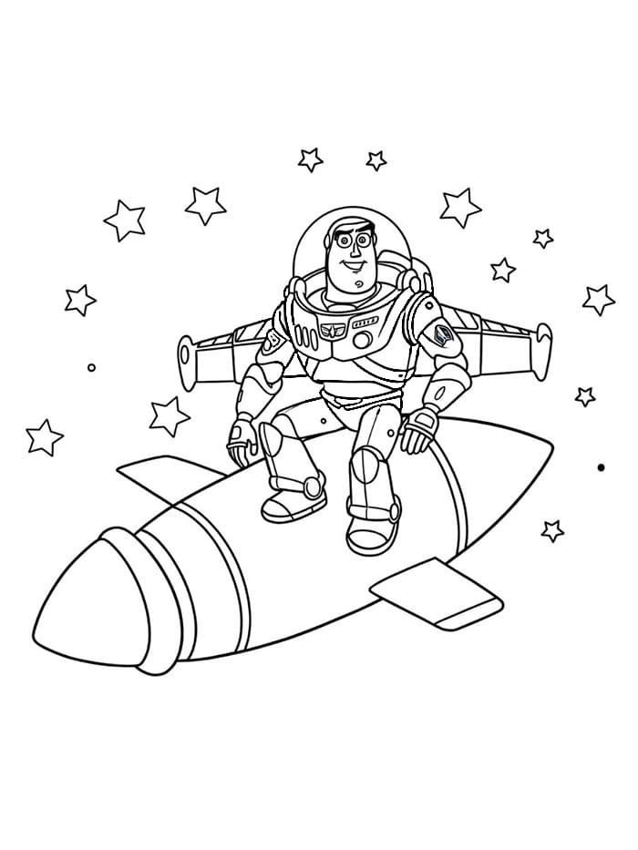 Buzz Lightyear menaiki roket mini