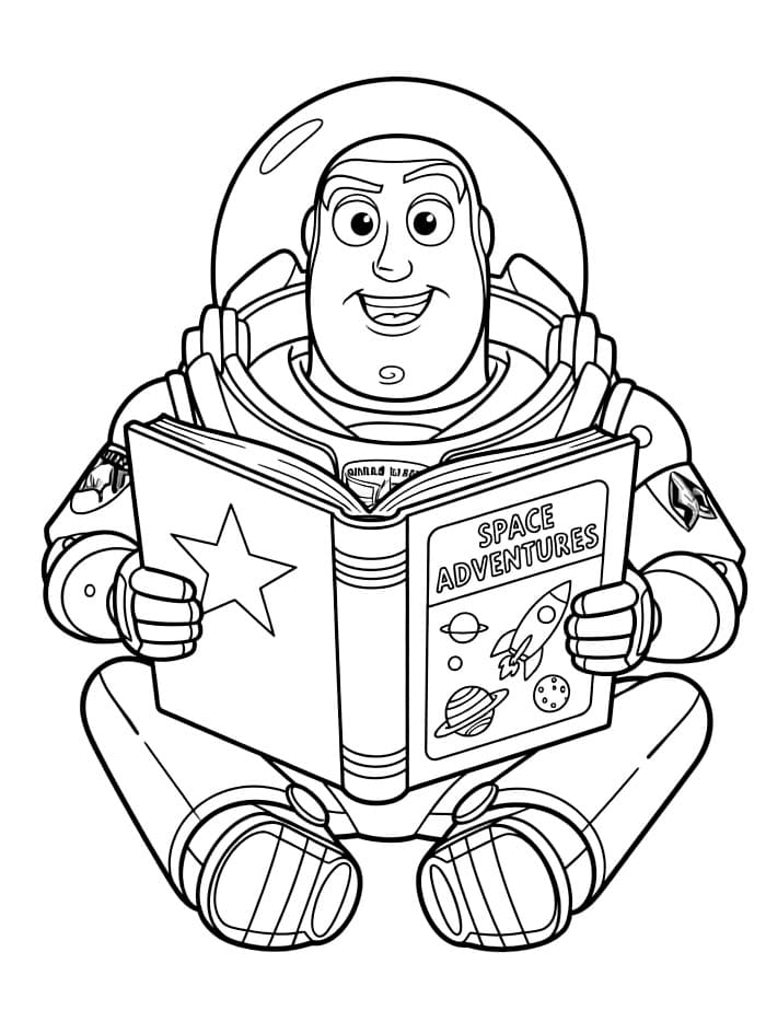Buzz Lightyear sedang membaca