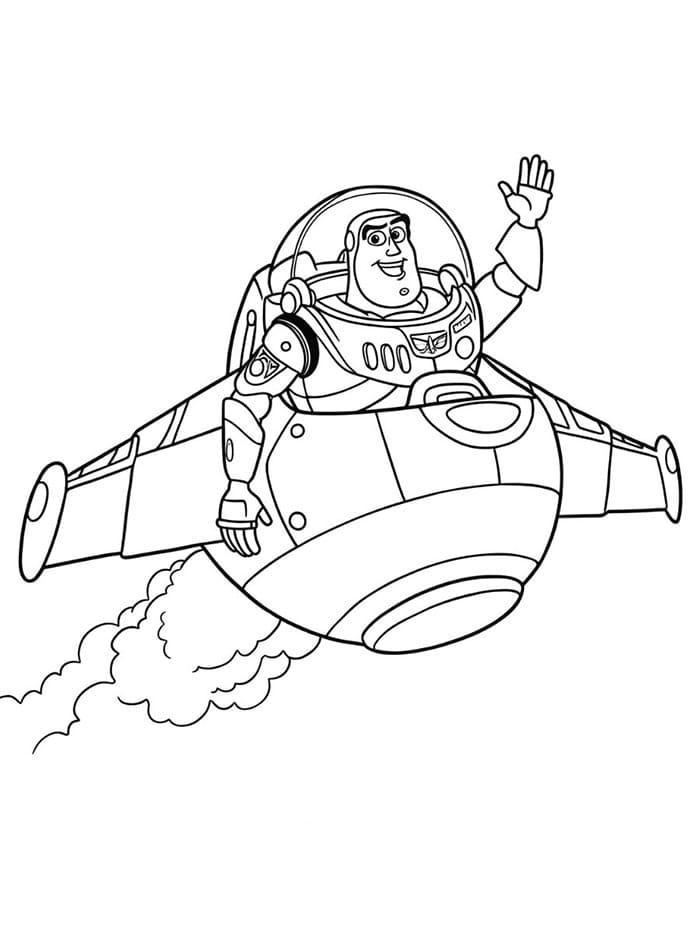 Buzz Lightyear terbang bersama roket