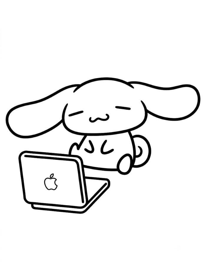 Cinnamoroll dengan Laptop