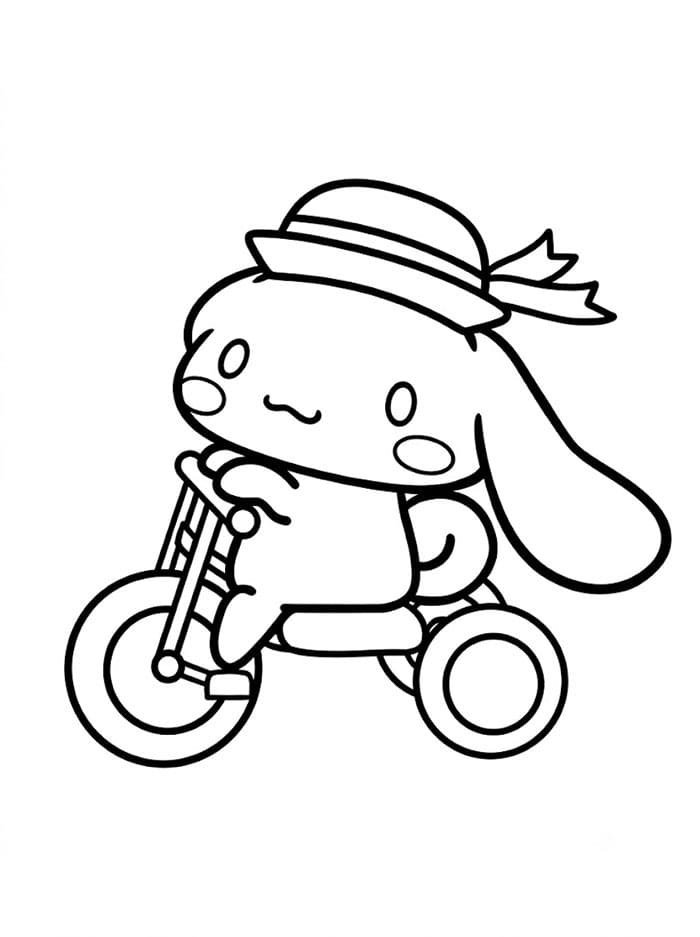 Cinnamoroll di atas sepeda