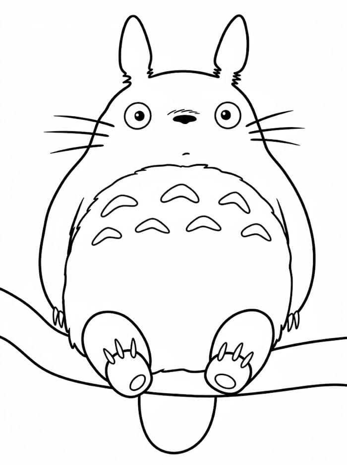 Gambar Totoro di dahan