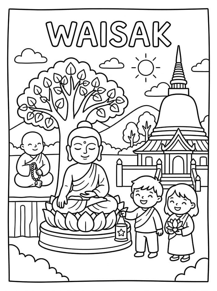 Gambar Waisak yang dapat dicetak