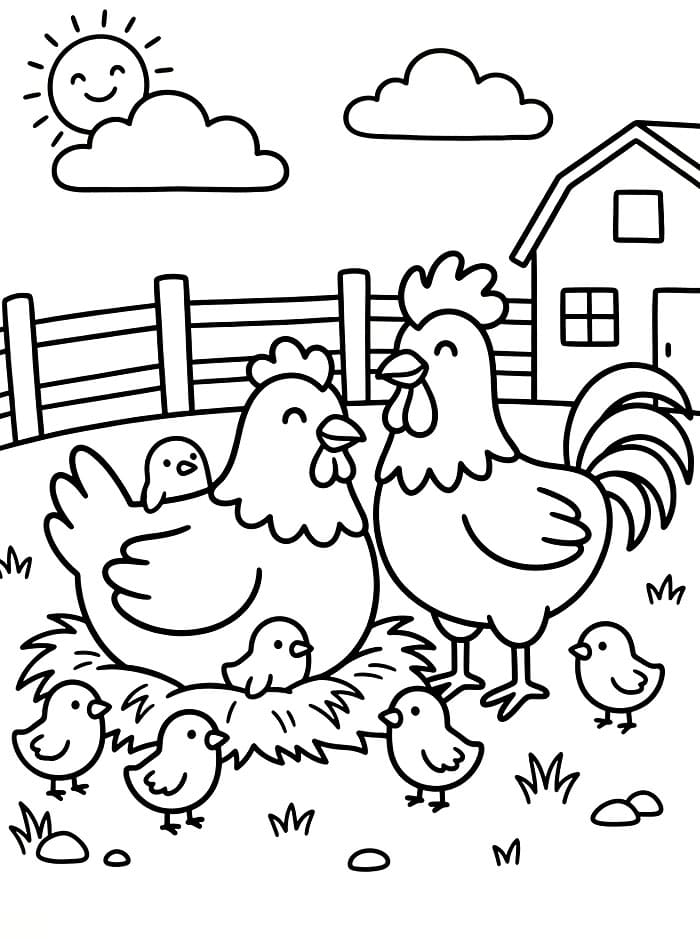 Keluarga Ayam Betina gratis