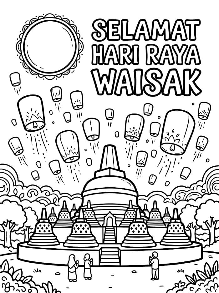 Lampion Waisak di Borobudur
