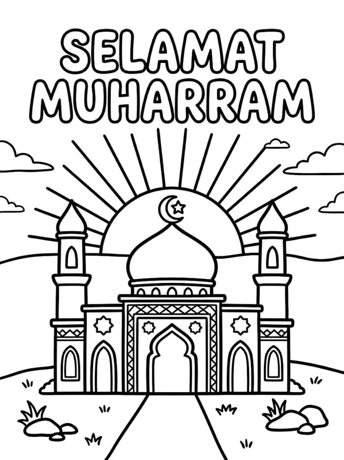 Masjid Muharram saat Matahari Terbit