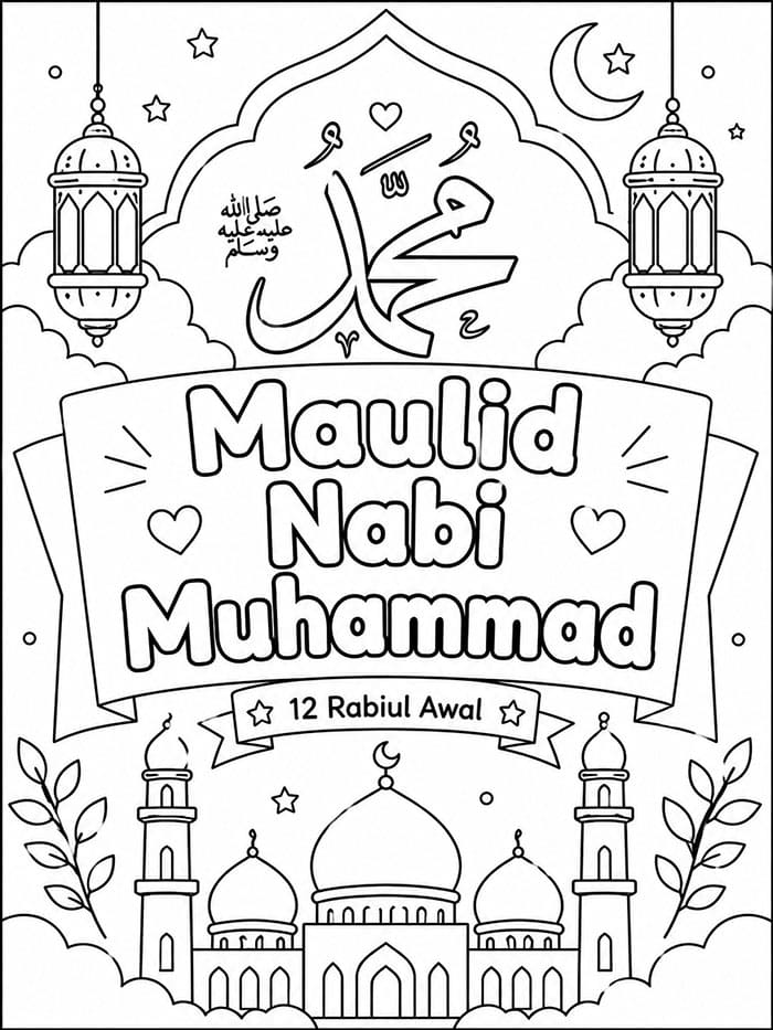Maulid Nabi Muhammad Bulan dan Masjid