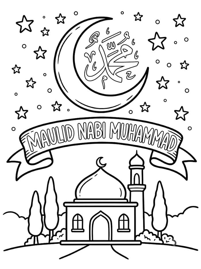 Maulid Nabi Muhammad Bulan Sabit Masjid