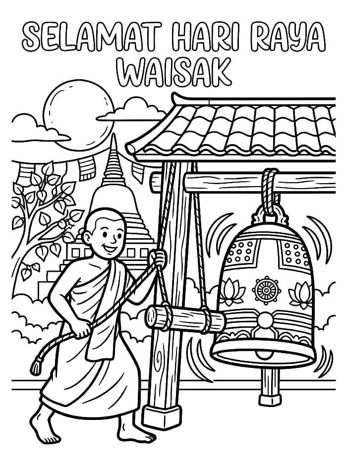 Membunyikan Lonceng Candi Waisak