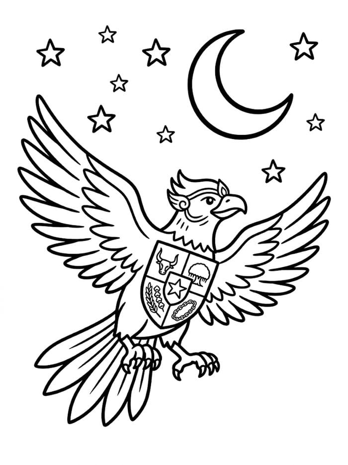 Pancasila dengan Bulan Sabit dan Bintang-Bintang