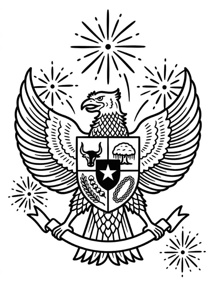 Pancasila dengan Kembang Api