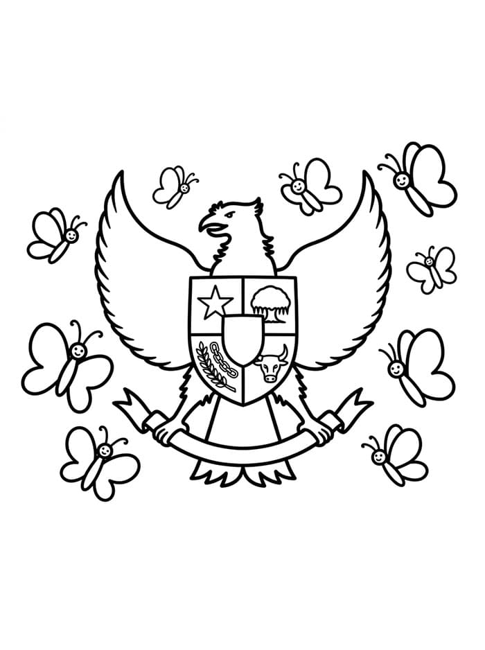 Pancasila dengan Kupu-kupu