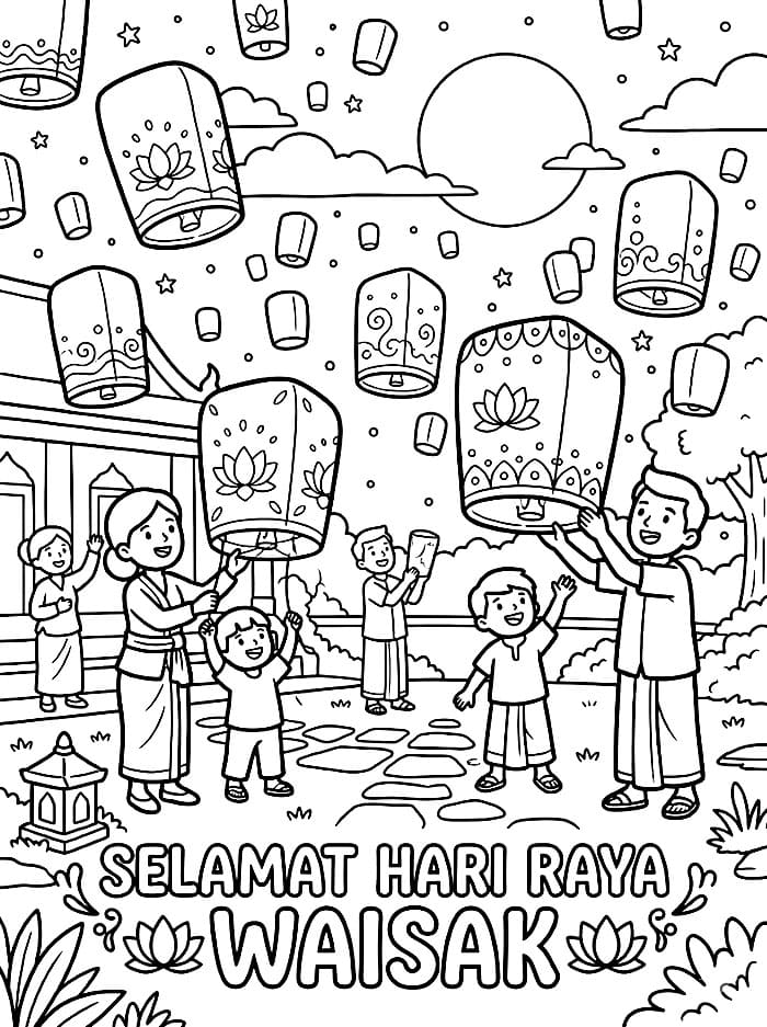 Pelepasan Lampion pada Malam Waisak