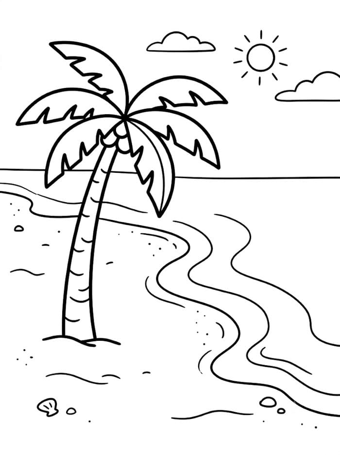Pohon Palem di Tepi Pantai