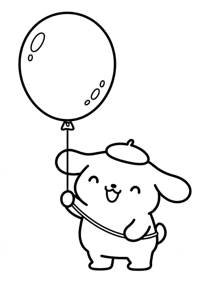Pompompurin dengan balon