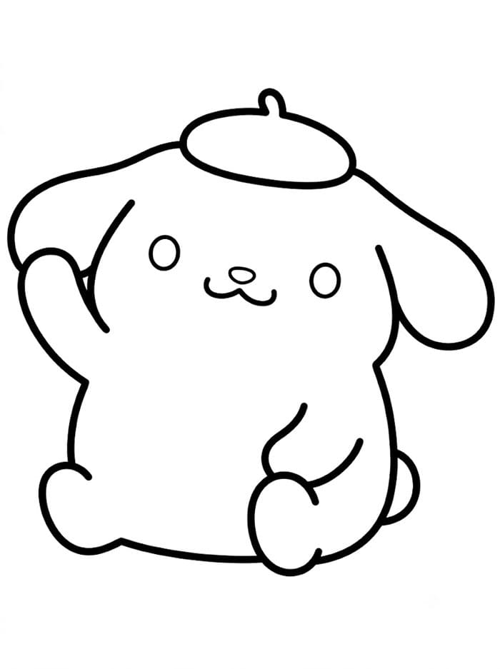Pompompurin melambaikan tangan