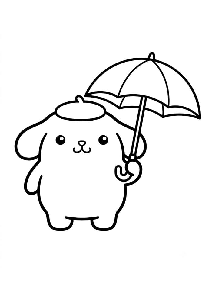 Pompompurin memegang payung