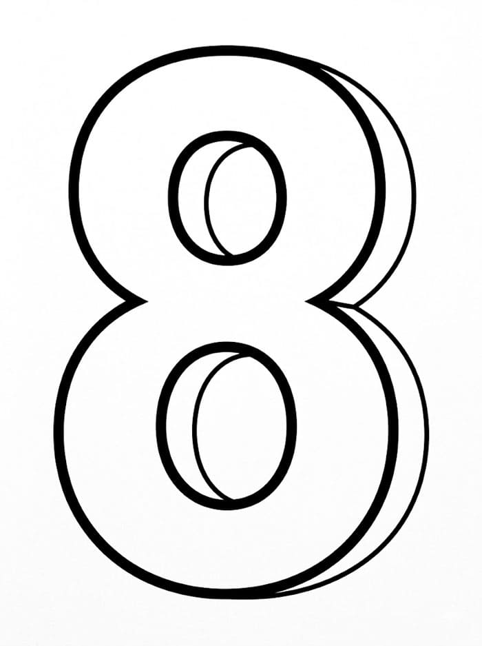 Sederhana Angka 8 3D