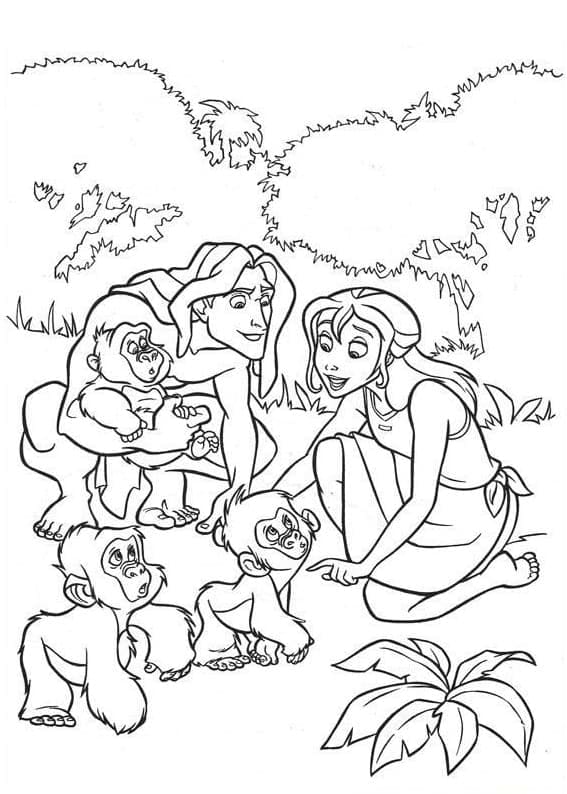 Tarzan bersama Jane dan Kera Kecil