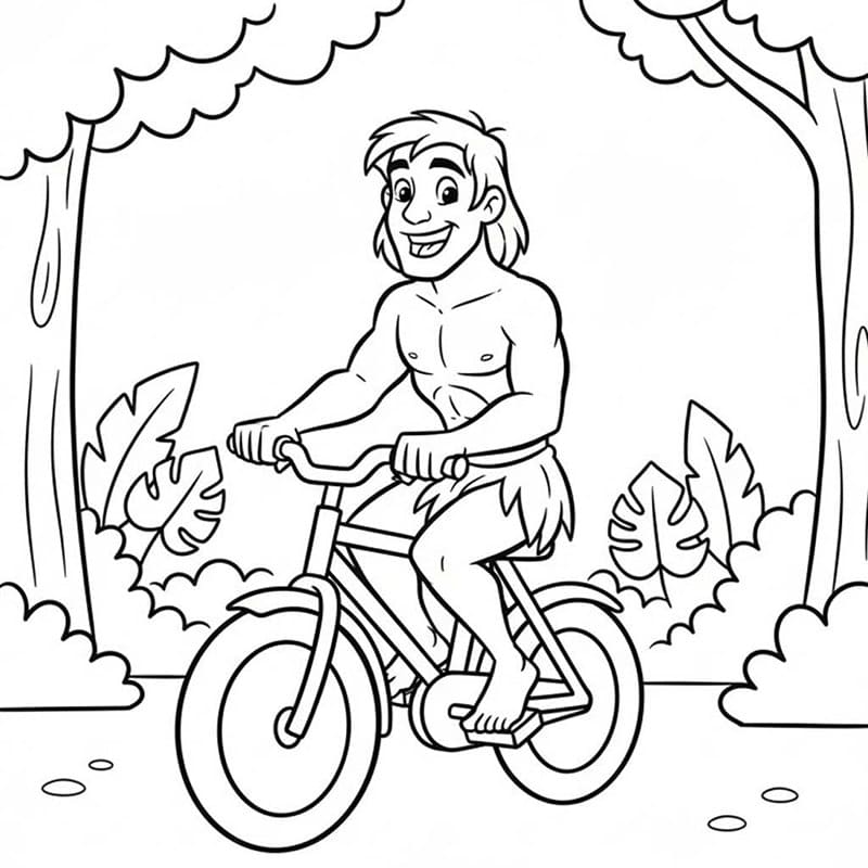 Tarzan naik sepeda