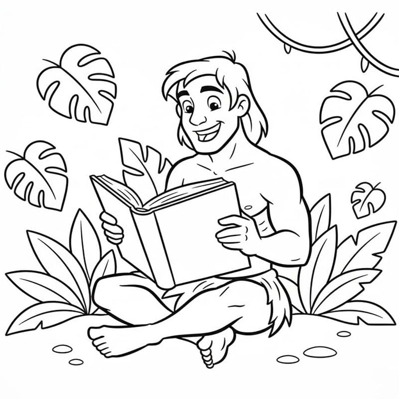 Tarzan sedang membaca