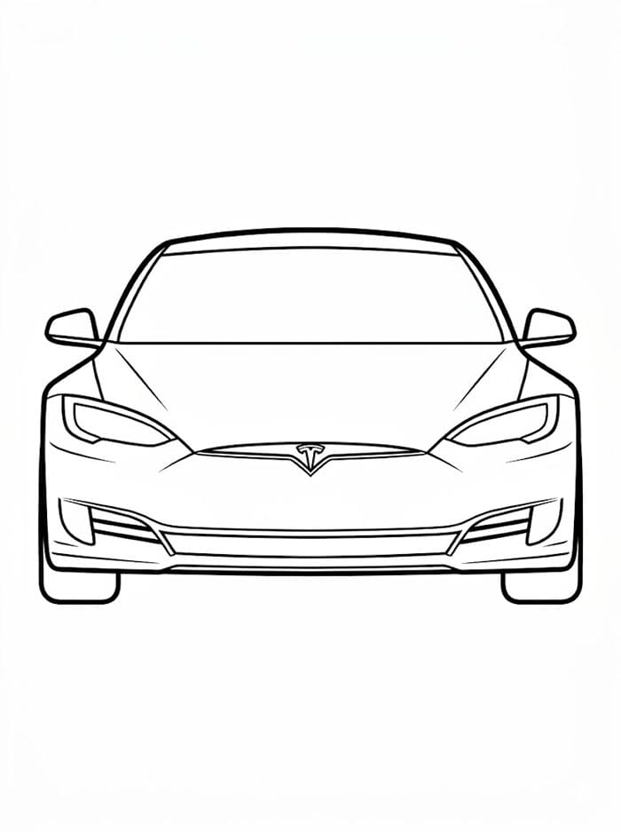 Tesla Model S tampak depan tampilan
