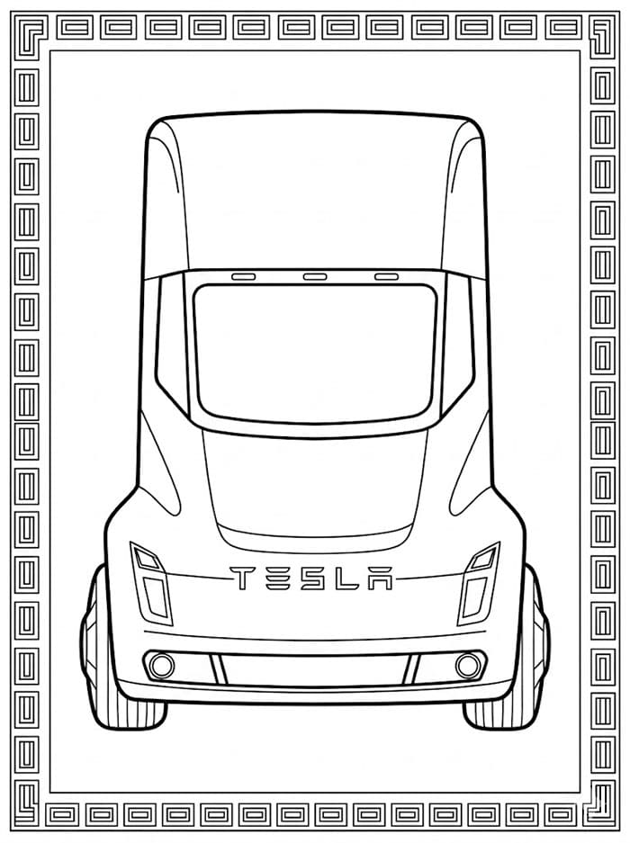 Tesla Semi tampak depan