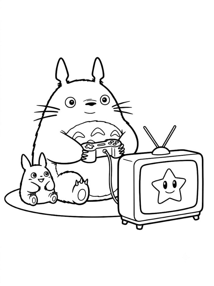 Totoro bermain game