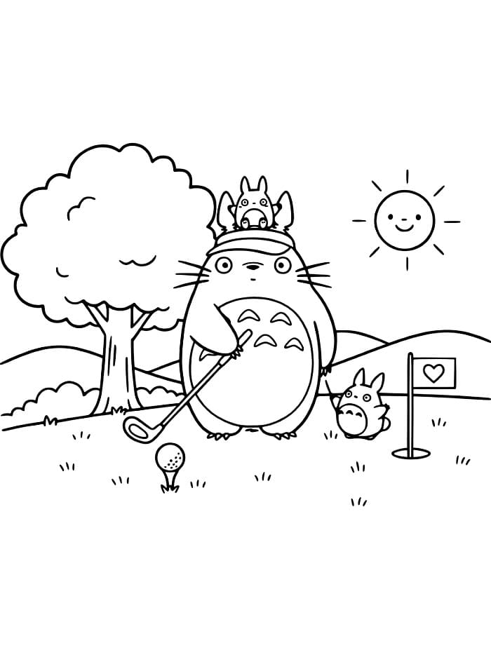 Totoro bermain golf