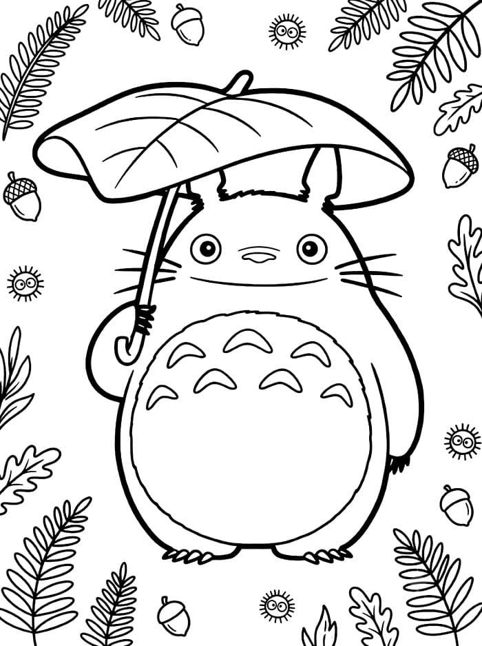 Totoro dengan daun