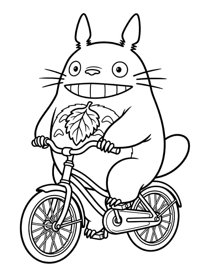 Totoro mengendarai sepeda